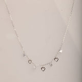 Blisse Allure Sterling Silver Dangling Heart Charms Necklace - Taraash
