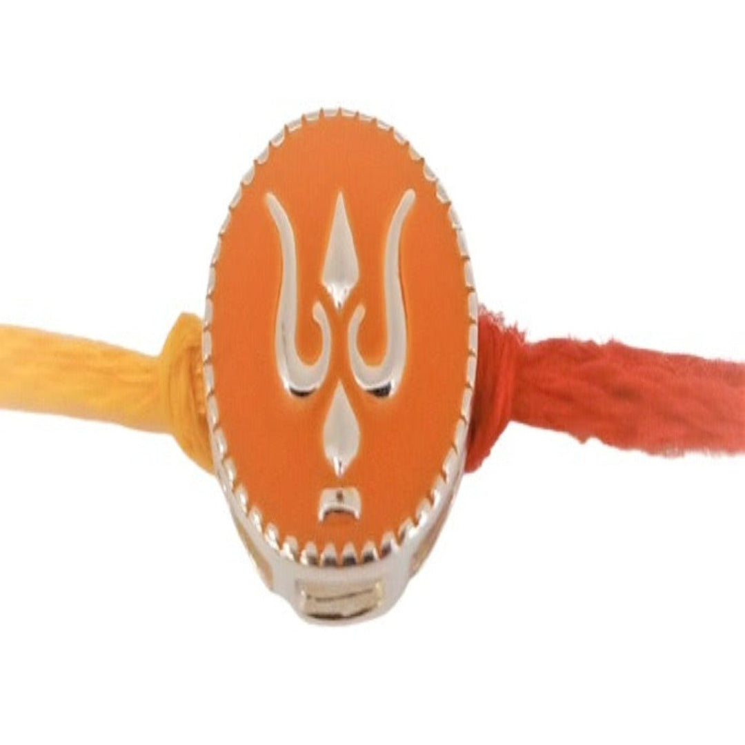 Blisse Allure Sterling Silver Enamelled Trishul Rakhi - Taraash