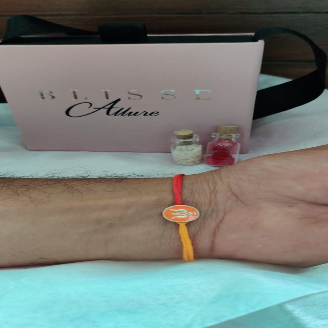 Blisse Allure Sterling Silver Enamelled Trishul Rakhi - Taraash