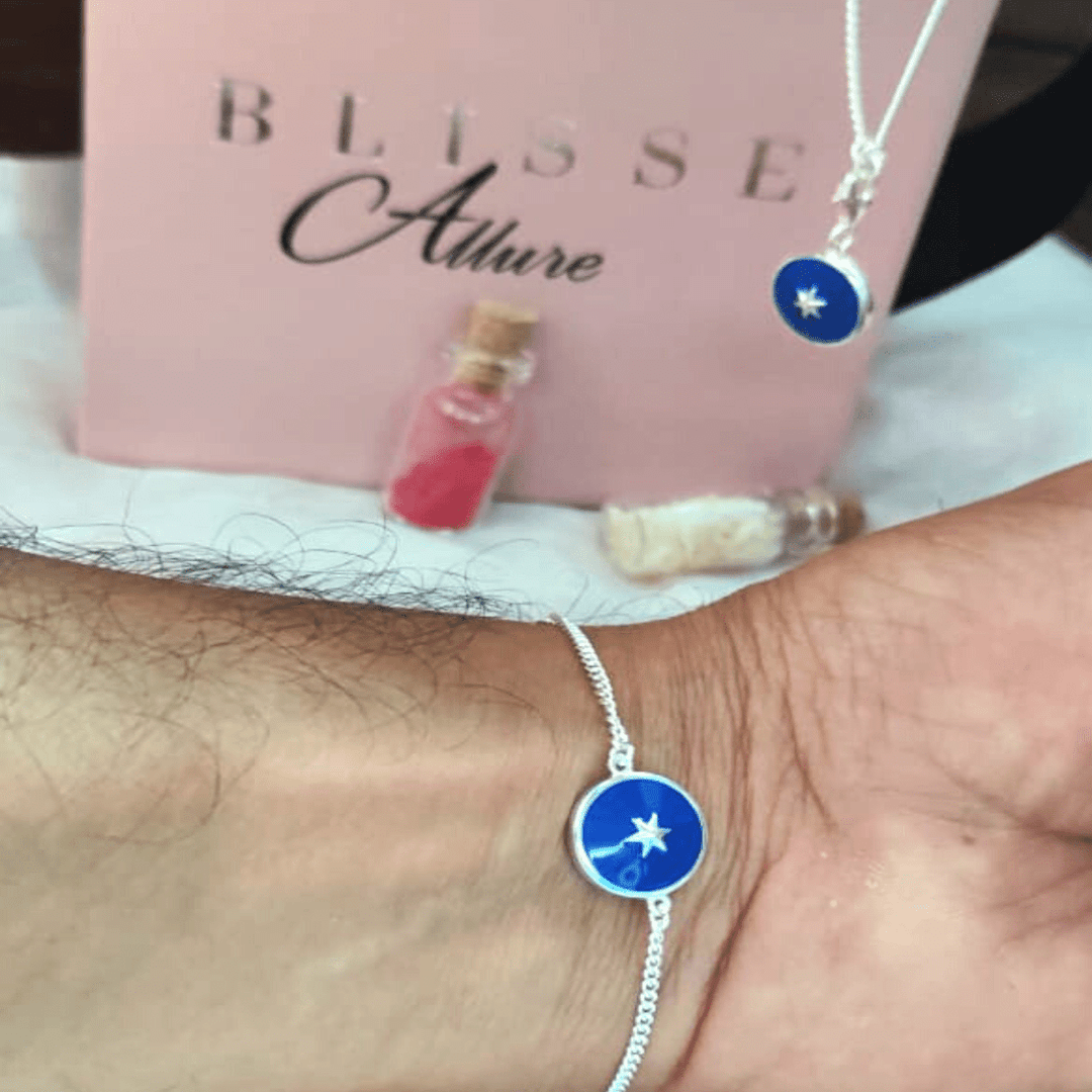 Blisse Allure Sterling Silver Evening Star Rakhi and Lumba Rakhi - Taraash