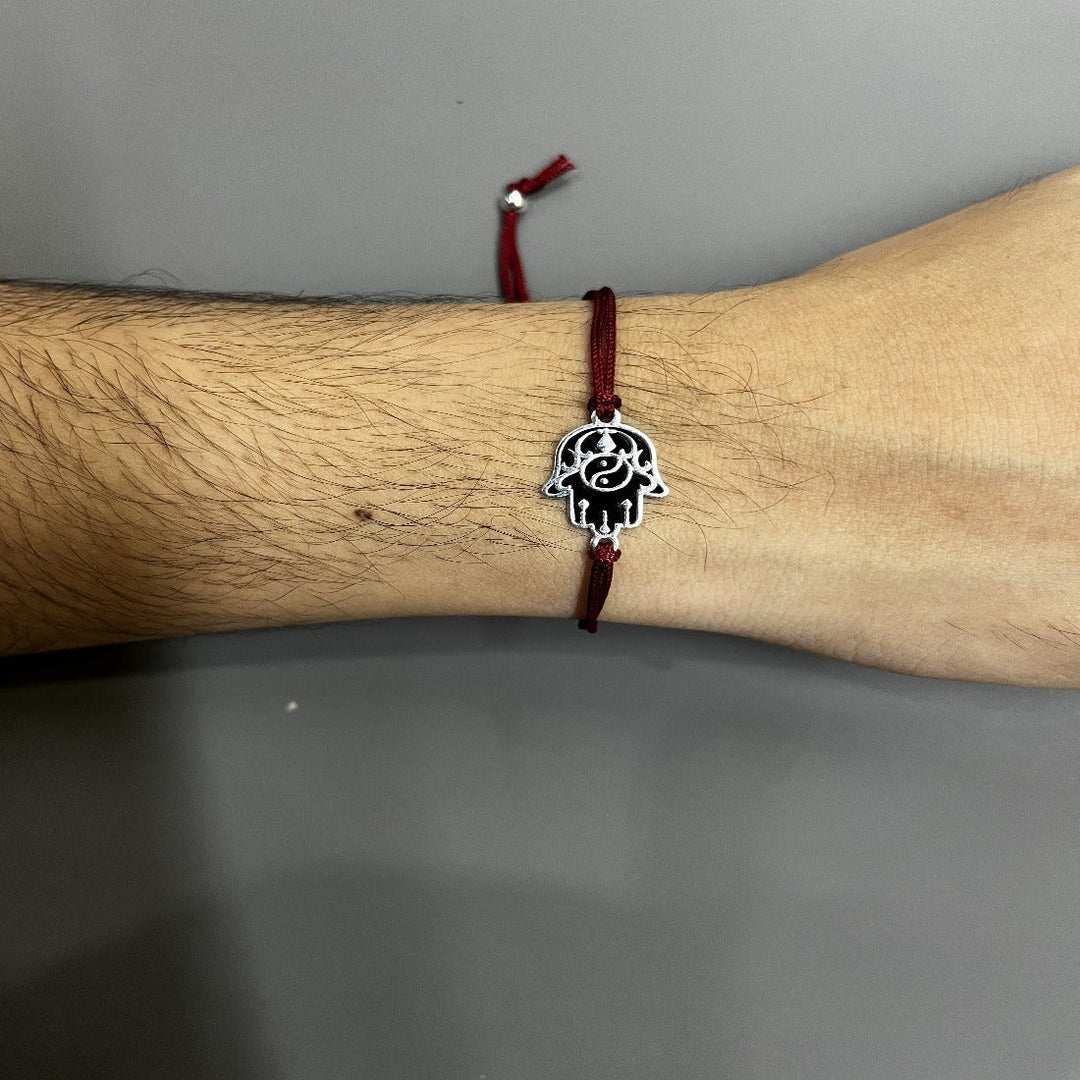 Blisse Allure Sterling Silver hamsa hand Rakhi for brother. - Taraash
