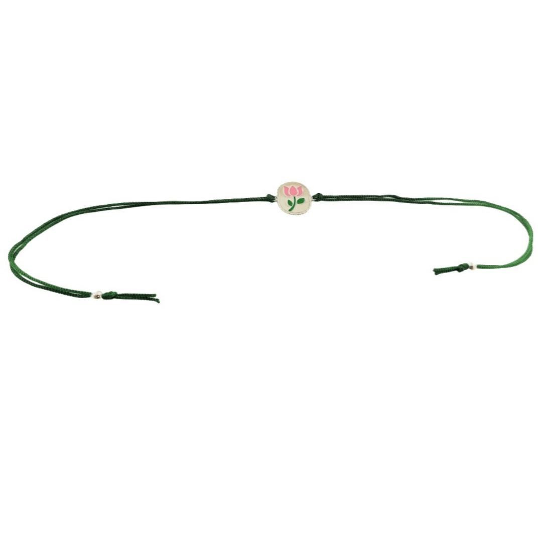 Blisse Allure Sterling Silver Lotus Rakhi for brother - Taraash