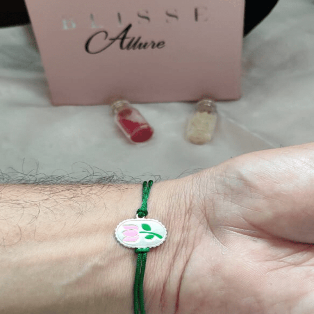 Blisse Allure Sterling Silver Lotus Rakhi for brother - Taraash