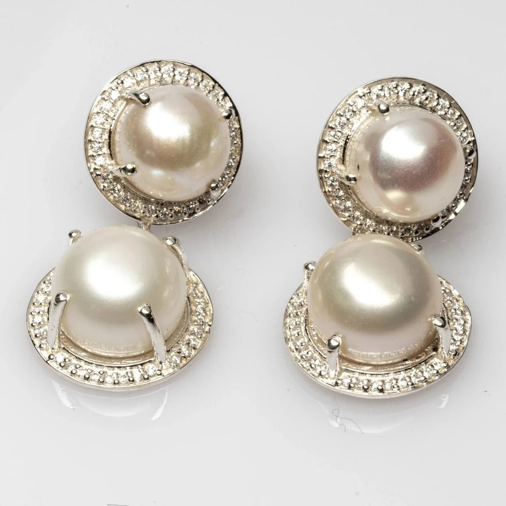 Buy Silver Pearl Studs Online In India  Etsy India