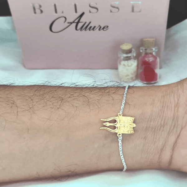 Blisse Allure Sterling Silver Shiv Trishul Rakhi For Your Brother - Taraash