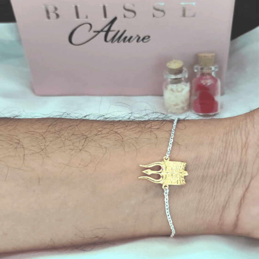 Blisse Allure Sterling Silver Shiv Trishul Rakhi For Your Brother - Taraash