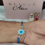 Load image into Gallery viewer, Blisse Allure Sterling Silver Sun Shaped Evil Eye Rakhi For Your Brother - Taraash
