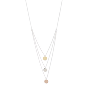 Blisse Allure Three-Layered Necklace with Three-Toned Charms - Taraash