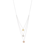 Blisse Allure Three-Layered Necklace with Three-Toned Charms - Taraash