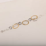 Blisse Allure Two Tone Pear Shaped Link Bracelet - Taraash