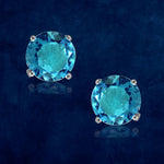 Load image into Gallery viewer, Rainbow Collection Taraash 925 Sterling Silver Blue CZ Earrings For Women - Taraash