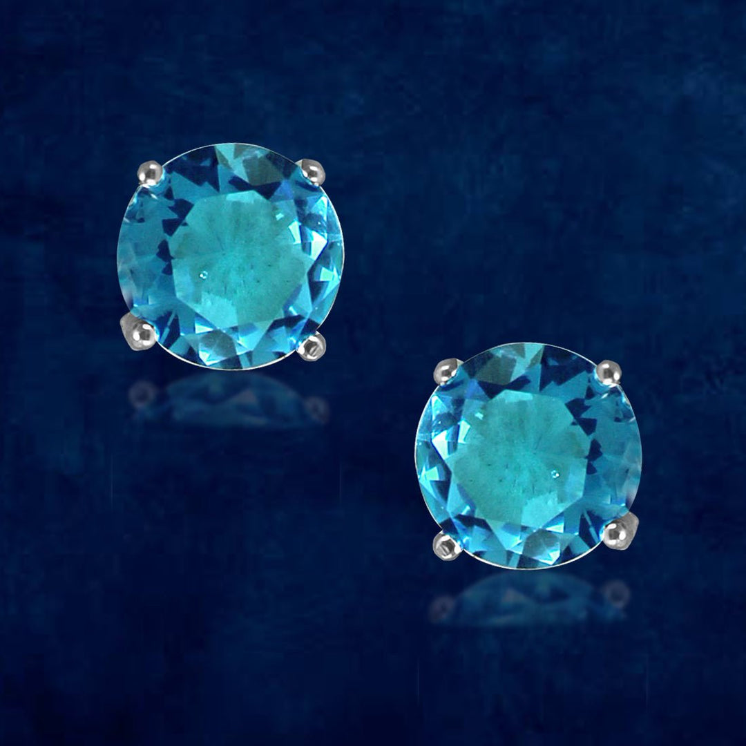 Rainbow Collection Taraash 925 Sterling Silver Blue CZ Earrings For Women - Taraash