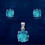 Load image into Gallery viewer, Rainbow Collection Taraash 925 Sterling Silver Blue CZ Jewellery Set For Women - Taraash
