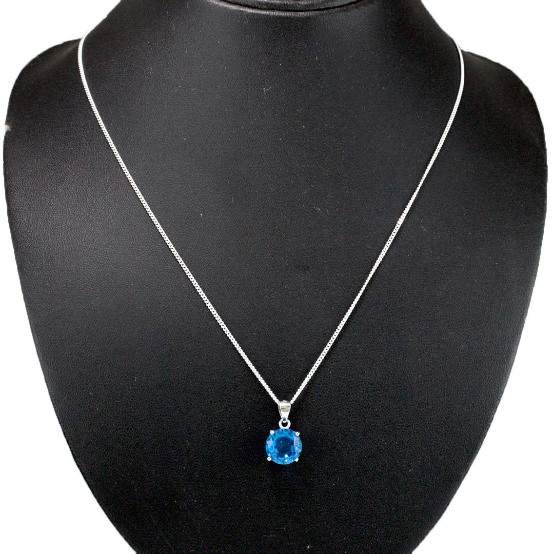 Rainbow Collection Taraash 925 Sterling Silver Blue CZ Pendant For Women - Taraash