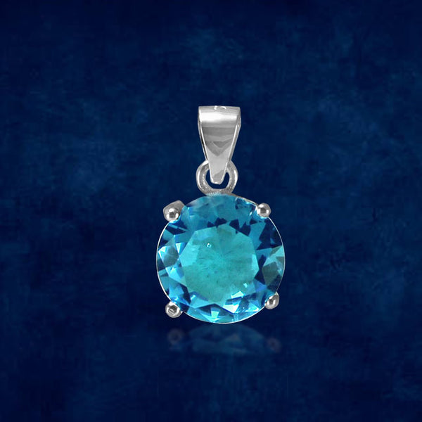 Rainbow Collection Taraash 925 Sterling Silver Blue CZ Pendant For Women - Taraash
