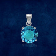 Rainbow Collection Taraash 925 Sterling Silver Blue CZ Pendant Set For Women - Taraash