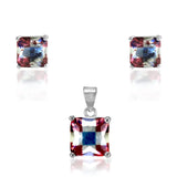 Rainbow Collection Taraash 925 Sterling Silver Colourful CZ Pendant Set For Women - Taraash