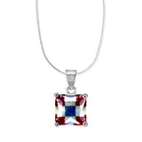 Rainbow Collection Taraash 925 Sterling Silver Colourful CZ Pendant With Chain For Women - Taraash
