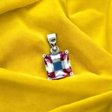 Rainbow Collection Taraash 925 Sterling Silver Colourful CZ Pendant With Chain For Women - Taraash