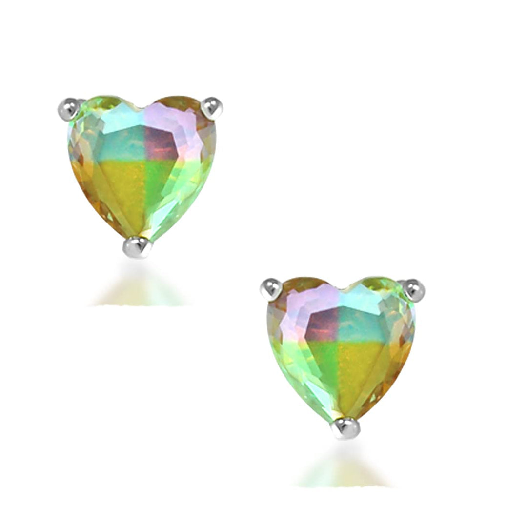 Rainbow Collection Taraash 925 Sterling Silver Heart CZ Jewellery Set For Women - Taraash