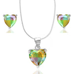 Load image into Gallery viewer, Rainbow Collection Taraash 925 Sterling Silver Heart CZ Jewellery Set For Women - Taraash
