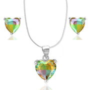 Rainbow Collection Taraash 925 Sterling Silver Heart CZ Jewellery Set For Women - Taraash