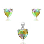 Load image into Gallery viewer, Rainbow Collection Taraash 925 Sterling Silver Heart CZ Jewellery Set For Women - Taraash

