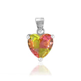 Rainbow Collection Taraash 925 Sterling Silver Heart Shape CZ Pendant Set For Women - Taraash