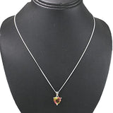 Rainbow Collection Taraash 925 Sterling Silver Heart Shape CZ Pendant With Chain For Women - Taraash