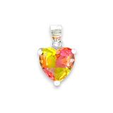 Rainbow Collection Taraash 925 Sterling Silver Heart Shape CZ Pendant With Chain For Women - Taraash