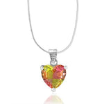 Load image into Gallery viewer, Rainbow Collection Taraash 925 Sterling Silver Heart Shape CZ Pendant With Chain For Women - Taraash
