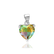 Rainbow Collection Taraash 925 Sterling Silver Heart Shape Multicolor Cz Pendant For Women - Taraash