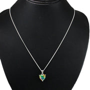Rainbow Collection Taraash 925 Sterling Silver Heart Shape Multicolor Cz Pendant With Chain For Women - Taraash