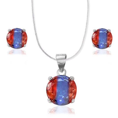 Rainbow Collection Taraash 925 Sterling Silver Multicolor Cz Jewellery Set For Women - Taraash