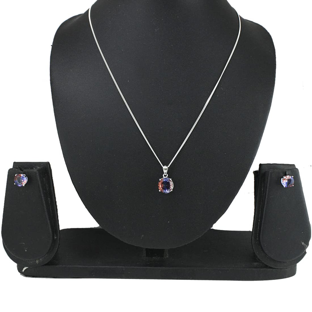 Rainbow Collection Taraash 925 Sterling Silver Multicolor Cz Jewellery Set For Women - Taraash