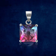 Rainbow Collection Taraash 925 Sterling Silver Multicolor CZ Pendant Set For Women - Taraash