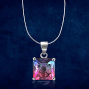 Rainbow Collection Taraash 925 Sterling Silver Multicolor CZ Pendant With Chain For Women - Taraash