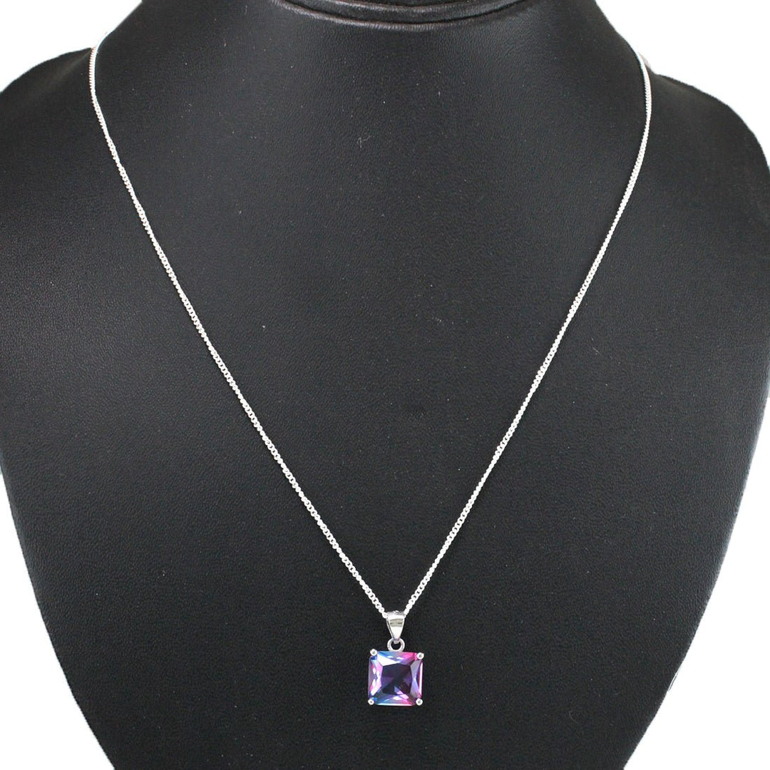 Rainbow Collection Taraash 925 Sterling Silver Multicolor CZ Pendant With Chain For Women - Taraash