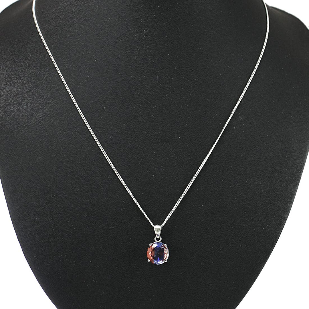 Rainbow Collection Taraash 925 Sterling Silver Multicolor CZ Pendant With Chain For Women - Taraash