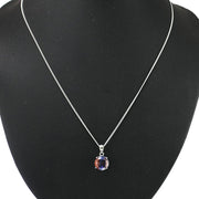 Rainbow Collection Taraash 925 Sterling Silver Multicolor CZ Pendant With Chain For Women - Taraash