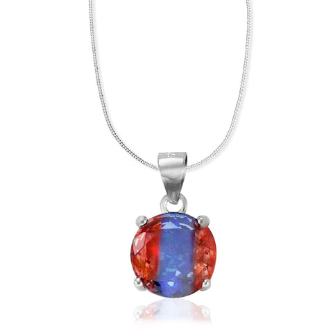 Rainbow Collection Taraash 925 Sterling Silver Multicolor CZ Pendant With Chain For Women - Taraash