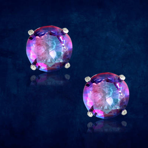 Rainbow Collection Taraash 925 Sterling Silver Multicolor Cz Round Shape Earrings For Women - Taraash