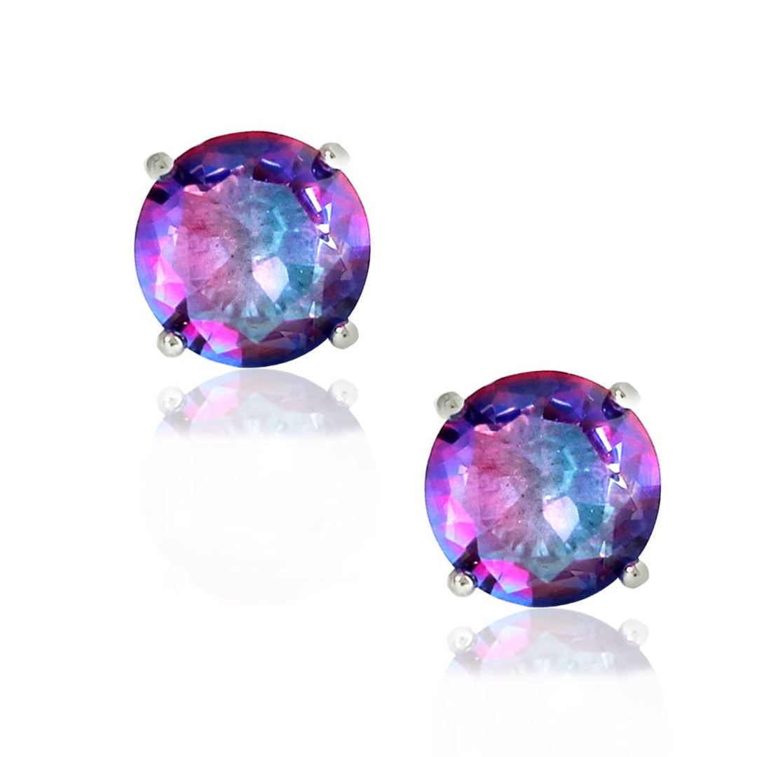 Rainbow Collection Taraash 925 Sterling Silver Multicolor Cz Round Shape Jewellery Set For Women - Taraash