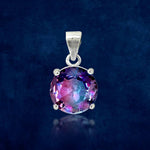 Load image into Gallery viewer, Rainbow Collection Taraash 925 Sterling Silver Multicolor Cz Round Shape Pendant Set For Women - Taraash
