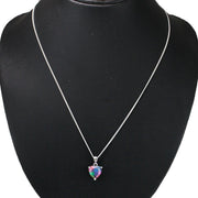 Rainbow Collection Taraash 925 Sterling Silver Multicolor Heart Shape CZ Pendant For Women - Taraash