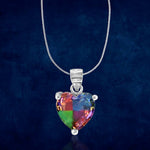 Load image into Gallery viewer, Rainbow Collection Taraash 925 Sterling Silver Multicolor Heart Shape CZ Pendant With Chain For Women - Taraash