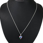 Load image into Gallery viewer, Rainbow Collection Taraash 925 Sterling Silver Multicolor Heart Shape CZ Pendant With Chain For Women - Taraash