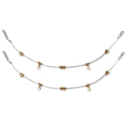 Taraas 925 Silver Rose Gold Plated Beads CZ Anklet For Women - Taraash