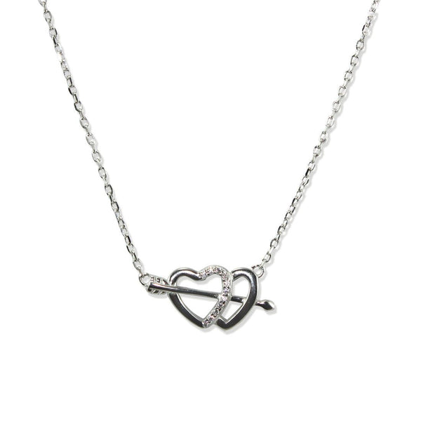 Taraash 925 Double Heart Cz Pendant With Chain For Women - Taraash