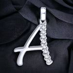 Load image into Gallery viewer, Taraash 925 Silver A Initial Letter Unisex Cz Pendant - Taraash
